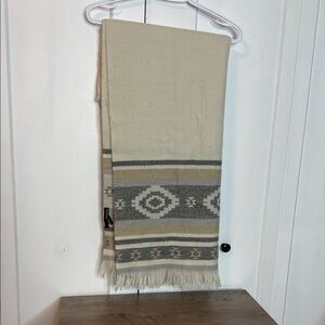 Modena | Cream and Grey Patterned Blanket Scarf - Super Soft